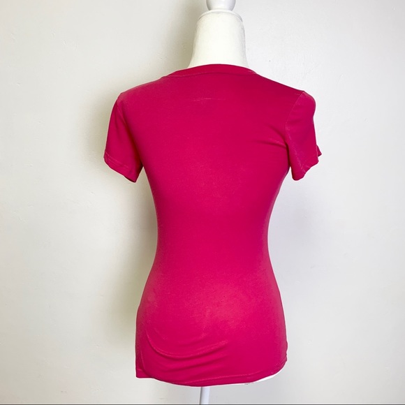 NWOT Nike Dri Fit Hot Pink V Cut Top Active Shirt - Picture 14 of 16